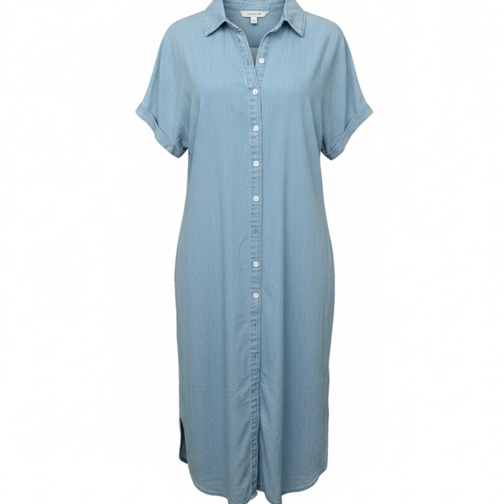 Cupshe Chambray Denim Button Down Midi Dress Size M NWT